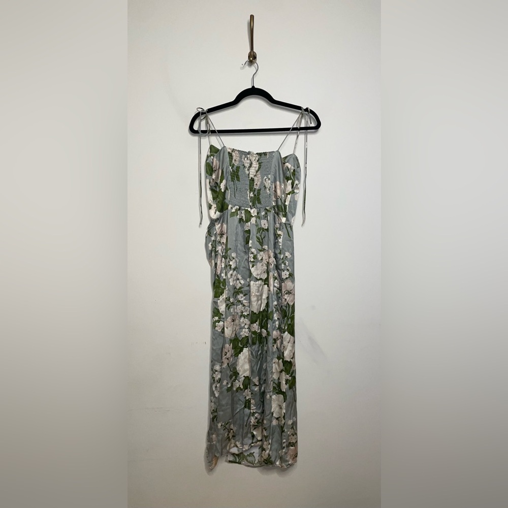 Reformation Marguerite Silk Dress in Tarragon - Picture 11 of 12